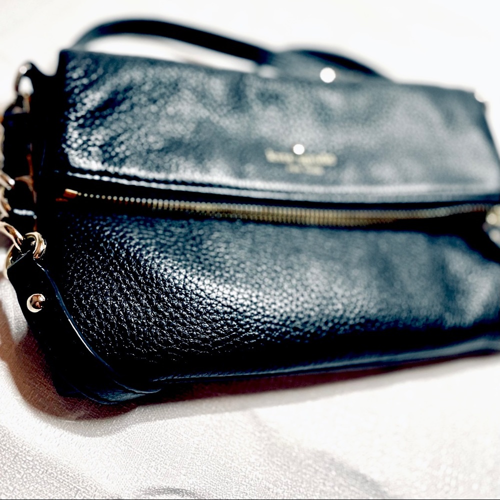 Kate Spade Black Foldover Crossbody Clutch
